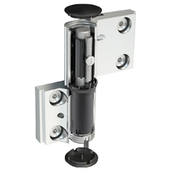 KT-RKV, 2-piece – Door hinge of butt design for plastic doors. Available in RAL colours and silver anodisation EV1.